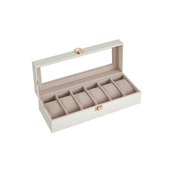 Laikrodžių dėžutė 11,2x30x8cm., baltos/kreminės spalvos