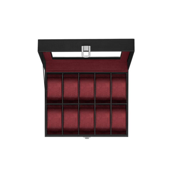 Laikrodžių dėžutė 20,2x25,5x7,8cm., juodos/raudonos spalvos