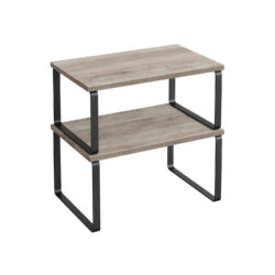 Rinkinys iš 2 virtuvės lentynų, juodos/šviesiai rudos spalvos