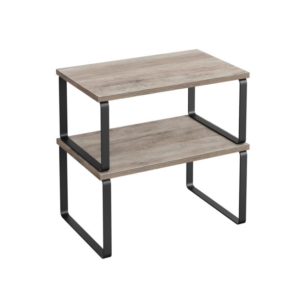 Rinkinys iš 2 virtuvės lentynų, juodos/šviesiai rudos spalvos