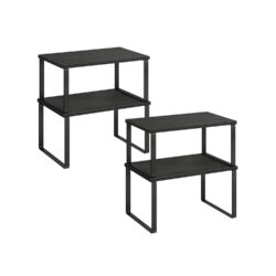 Rinkinys iš 4 virtuvės lentynų, juodos spalvos