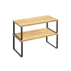 Rinkinys iš 2 virtuvės lentynų, šviesiai rudos/juodos spalvos