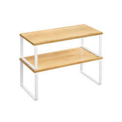 Rinkinys iš 2 virtuvės lentynų, šviesiai rudos/baltos spalvos