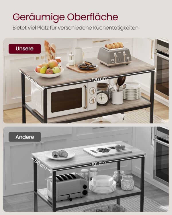 Virtuvės lentyna 60x120x90cm., juodos/pilkos spalvos