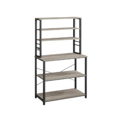 Virtuvės lentyna 40x80x167cm., pilkos/juodos spalvos