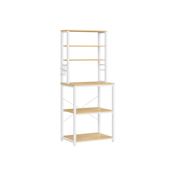 Virtuvės lentyna 40x60x167cm., baltos/šviesiai rudos spalvos