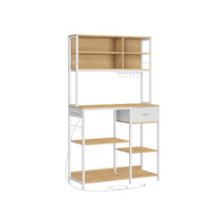 Virtuvės lentyna 40x110x180,4cm., baltos/šviesiai rudos spalvos