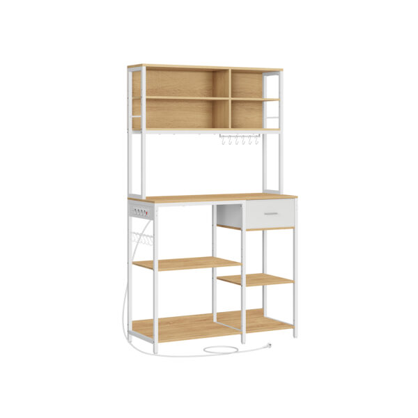 Virtuvės lentyna 40x110x180,4cm., baltos/šviesiai rudos spalvos