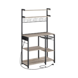 Virtuvės lentyna 40x90x165,5cm., juodos/pilkos spalvos