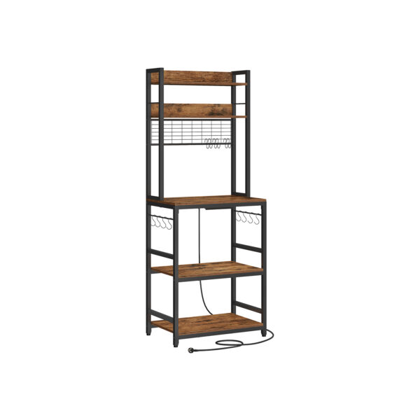 Virtuvės lentyna 40x60x170cm., rudos/juodos spalvos