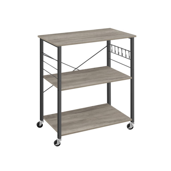 Virtuvės lentyna 40x80x89cm., pilkos/juodos spalvos