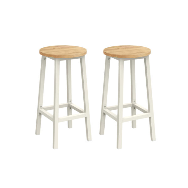 Rinkinys iš 2 baro kėdžių 32x65cm., baltos/šviesiai rudos spalvos