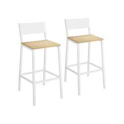 Rinkinys iš 2 baro kėdžių 50,7x43,1x97,2cm., baltos/šviesiai rudos spalvos