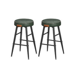 Rinkinys iš 2 baro kėdžių 49,5x49,5x63cm., juodos/tamsiai žalios spalvos