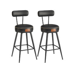 Rinkinys iš 2 baro kėdžių 54x54x91cm., juodos spalvos