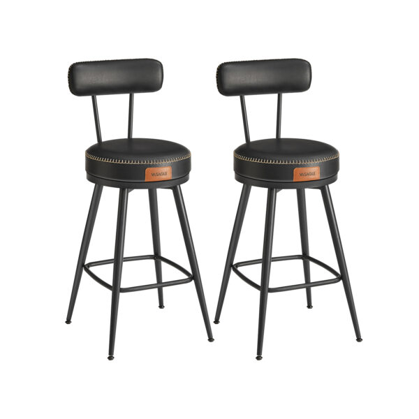 Rinkinys iš 2 baro kėdžių 54x54x91cm., juodos spalvos