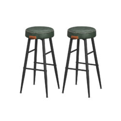 Rinkinys iš 2 baro kėdžių 51,6x51,6x76,2cm., juodos/tamsiai žalios spalvos