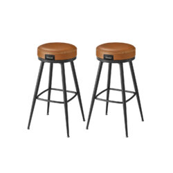 Rinkinys iš 2 baro kėdžių 56x56x76cm., juodos/rudos spalvos