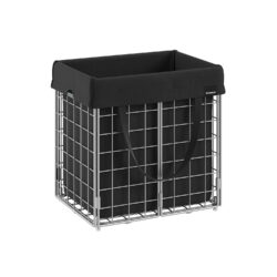 Skalbinių krepšelis 50L., juodos/sidabrinės spalvos