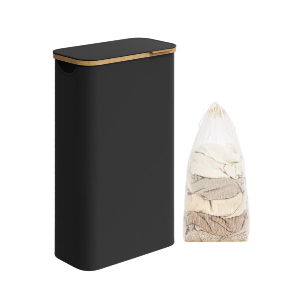 Skalbinių krepšelis 65L., juodos/šviesiai rudos spalvos