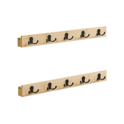 Rinkinys iš 2 sieninių kabyklų 4,8x70x7cm., šviesiai rudos/juodos spalvos