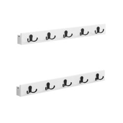 Rinkinys iš 2 sieninių kabyklų 4,8x70x7cm., baltos/juodos spalvos