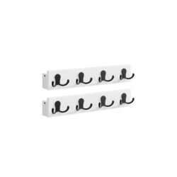 Rinkinys iš 2 sieninių drabužių kabyklų 4,8x40x7cm., baltos/juodos spalvos