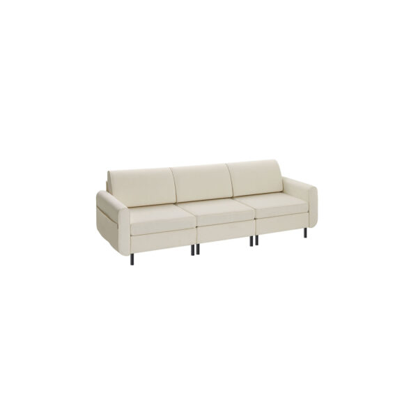 Sofa 79x237x85,6cm., kreminės/juodos spalvos