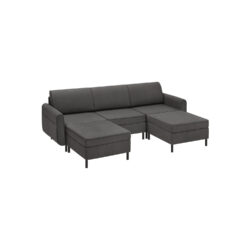 Sofa 150x237x85,6cm., tamsiai pilkos spalvos