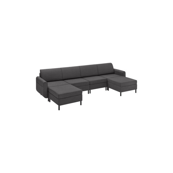 Sofa 150x308x85,6cm., tamsiai pilkos spalvos