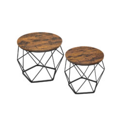 Rinkinys iš 2 kavos staliukų, juodos/rudos spalvos