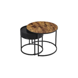 Rinkinys iš 2 kavos staliukų, rudos/juodos spalvos
