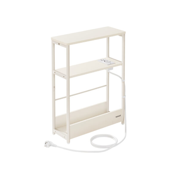 Šoninis staliukas su įkrovimo stotele 18x45x58cm., kreminės spalvos