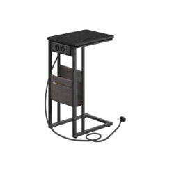 Šoninis staliukas su įkrovimo stotele 30x40x62cm., juodos spalvos