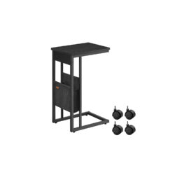 Šoninis staliukas su įkrovimo stotele 30x40x62cm., juodos spalvos