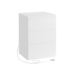 Šoninis staliukas su įkrovimo stotele 35x40x59cm., baltos spalvos