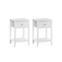 Rinkinys iš 2 naktinių staliukų 35x40x60cm., baltos spalvos