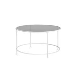 Skaidrus kavos staliukas 84x45,5cm., baltos spalvos