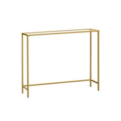 Skaidrus konsolinis staliukas 20x100x80cm., auksinės spalvos