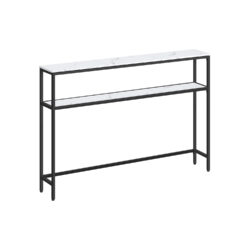 Konsolinis stalas su lentynomis 20x120x80cm., juodos/baltos spalvos
