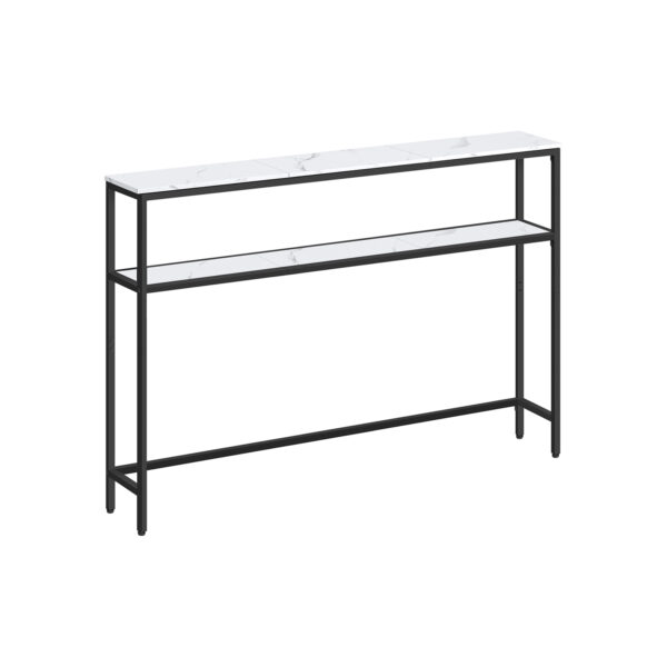 Konsolinis stalas su lentynomis 20x120x80cm., juodos/baltos spalvos