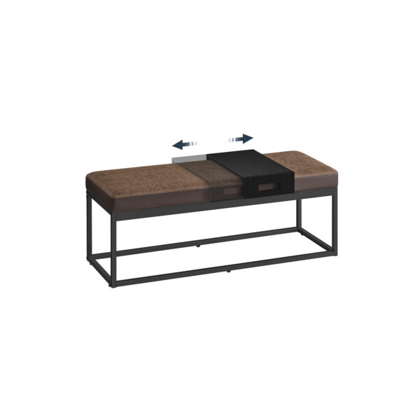 Pufas 43x112x40cm., juodos/rudos spalvos