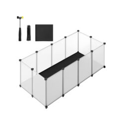 Skaidrus mažų gyvūnų aptvaras 125x63x42cm., juodos spalvos