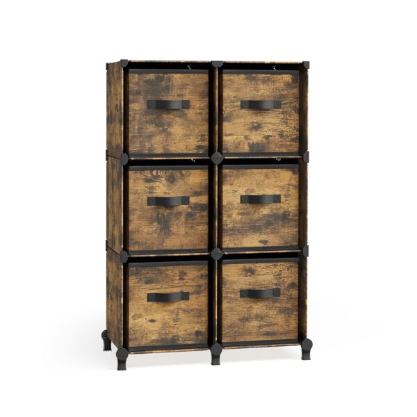 LPC062K01-1.jpg Lentyna su dėžėmis 31,5x64x95,5cm., rudos/juodos spalvos