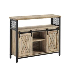 Bufetas 33x100x80cm., šviesiai rudos/juodos spalvos