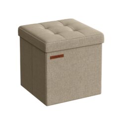 Pufas su daiktų laikymo vieta 30x30x30cm., smėlio spalvos