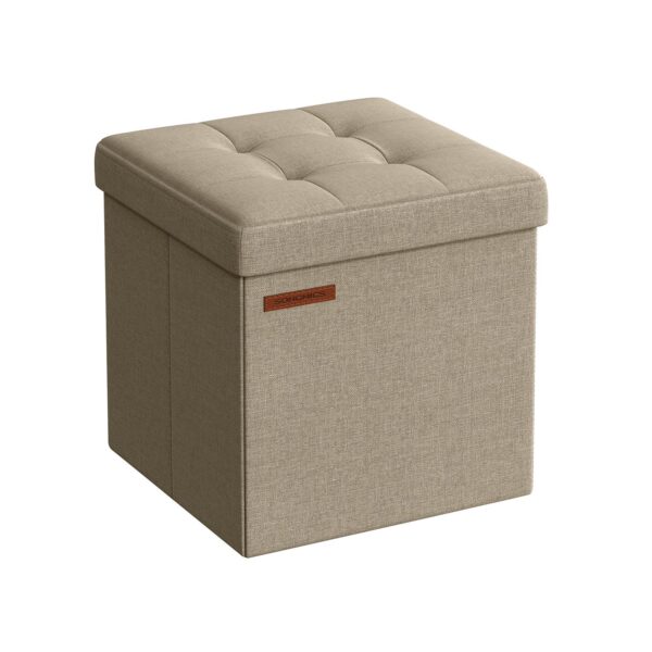 Pufas su daiktų laikymo vieta 30x30x30cm., smėlio spalvos