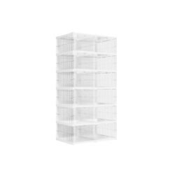 Rinkinys iš 2 skaidrių batų spintelių 35,5x51,2x105cm., baltos spalvos