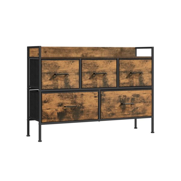 Komoda 29x98,2x70cm., rudos/juodos spalvos