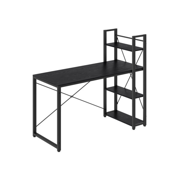 Rašomasis stalas su lentynomis 56x137,2x120cm., juodos spalvos